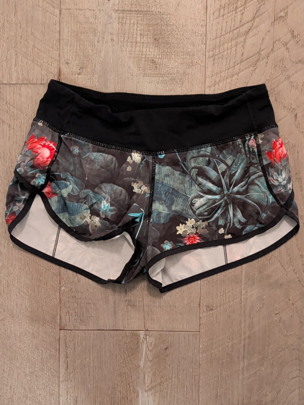 lululemon athletica Black Floral Athletic Shorts